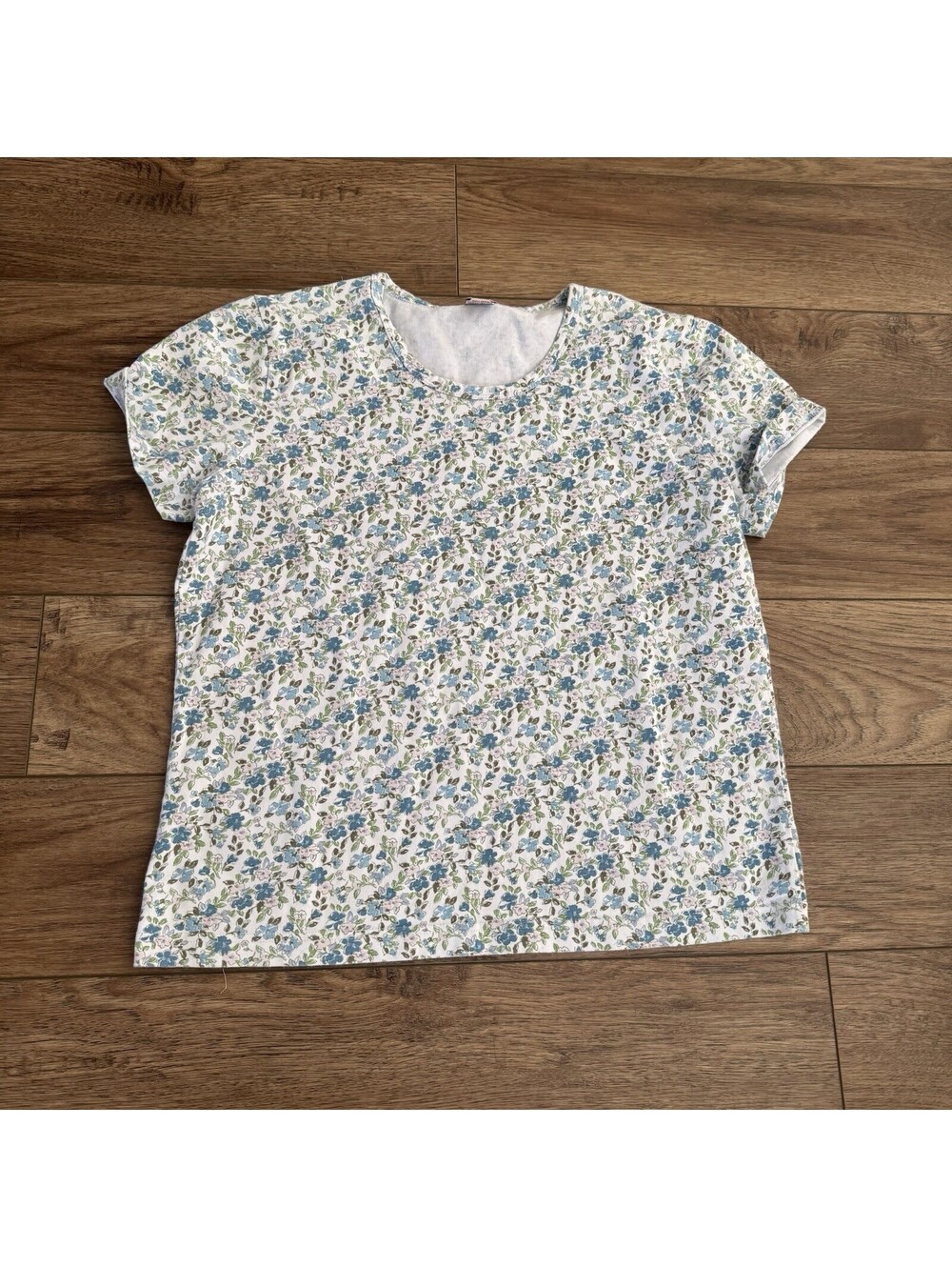Vtg High Sierra Blue Ditsy Floral T-Shirt Womens L